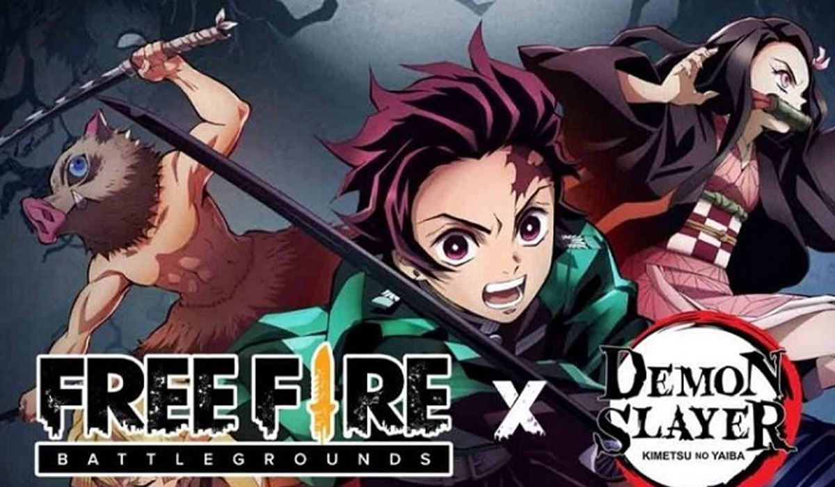 free fire x demon slayer